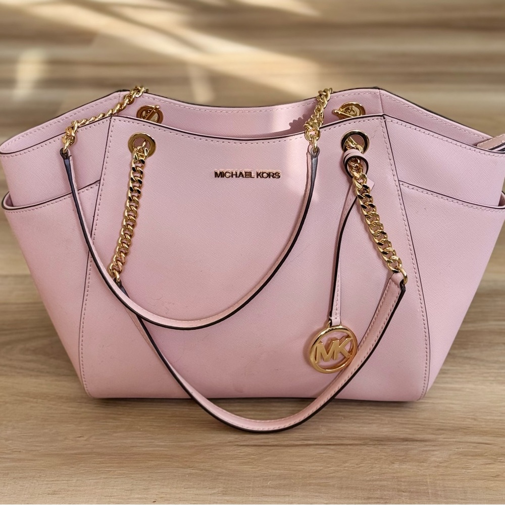 Michael Kors Jet Set Chain Tote – Blush Pink Saffiano Leather – Like New - Picture 2 of 11